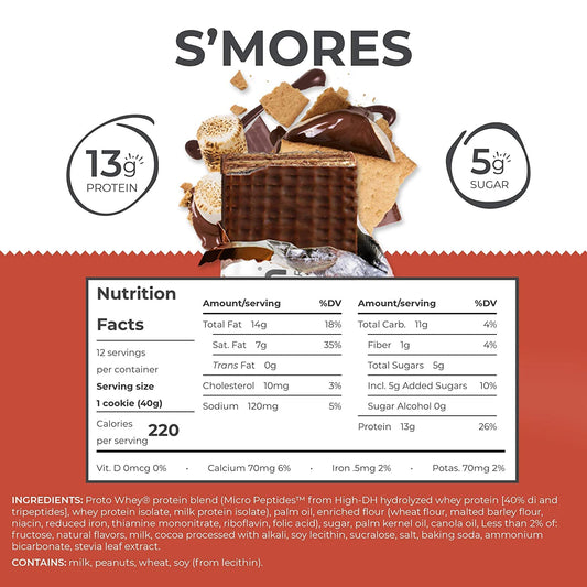 Power Crunch Protein Bars, High Protein Snacks With Delicious Taste, Variety Pack, S'Mores & Peanut Butter Fudge, 1.4 Ounce (24 Count)