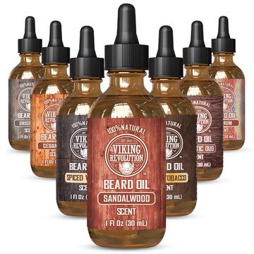 Viking Revolution Unscented Beard Oil For Men - Natural Mens Beard Oil With Argan Oil And Jojoba Oil - Beard Softener, Strengthens And Moisturizes - Beard Conditioner For Men (Unscented, 1 Pack)