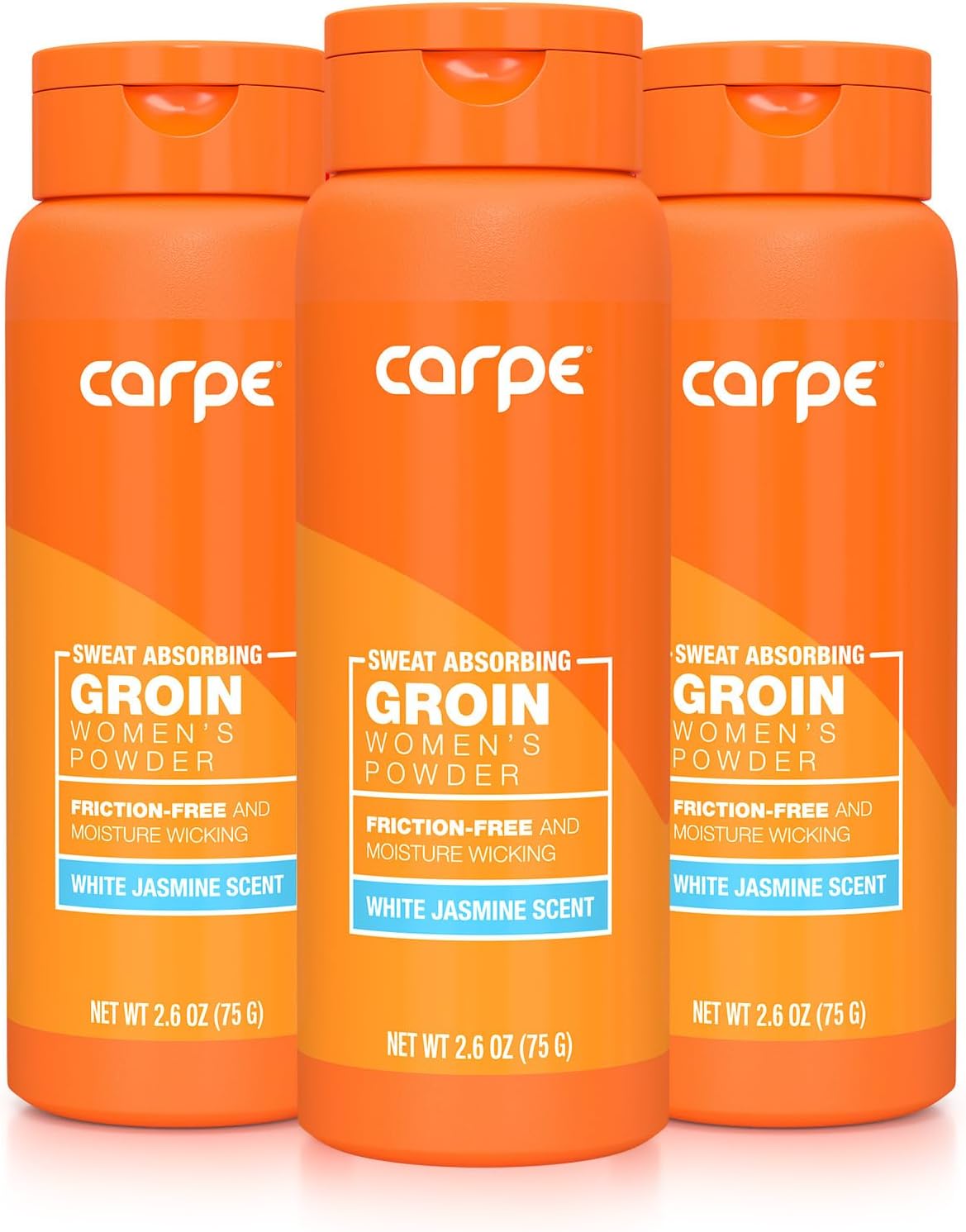 Carpe No-Sweat Groin Powder (For Women) - Designed For Maximum Sweat Absorption - Mess And Friction Free, Stop Chafing - Talc Free Powder Women’S Groin Powder (Pack Of 3)