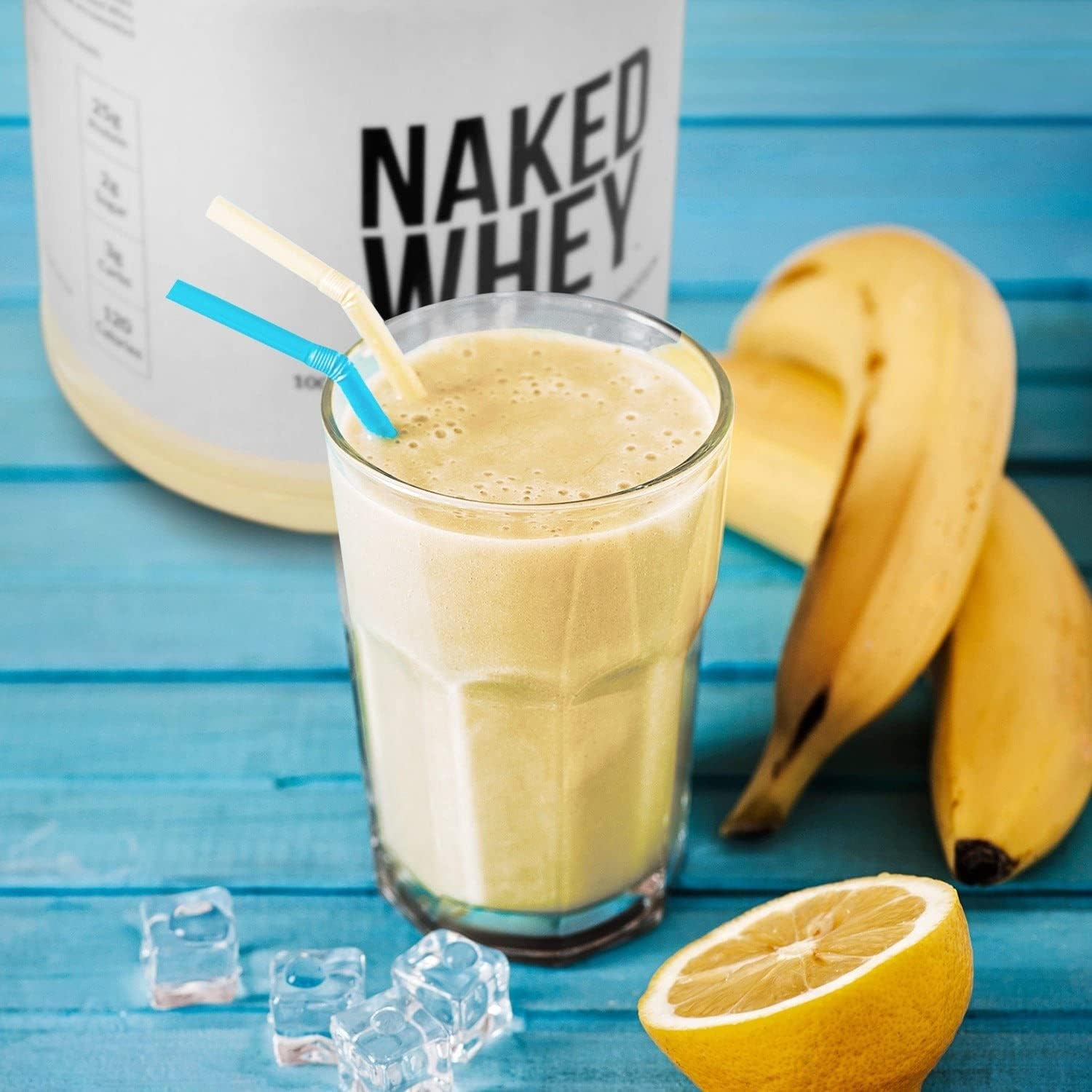 NAKED Vanilla Whey Protein 1Lb, Only 3 Ingredients, All Natural Grass Fed Whey Protein Powder + Vanilla + Coconut Sugar- GMO-Free, Soy Free, Gluten Free. Aid Muscle Growth, 12 Servings : Health & Household