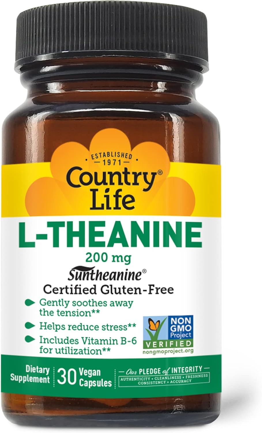 Country Life L-Theanine - 200 Mg - 30 Vegetarian Capsules