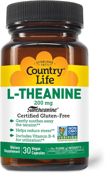 Country Life L-Theanine - 200 Mg - 30 Vegetarian Capsules