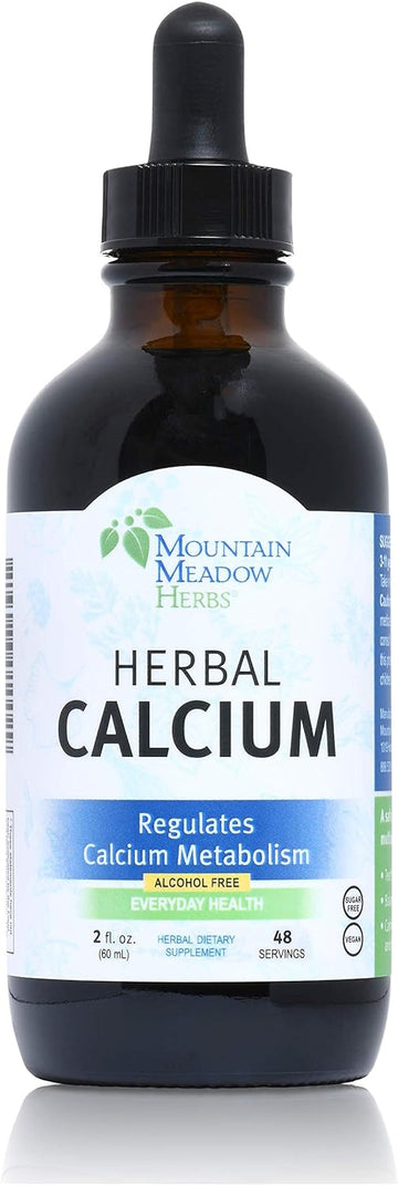 Mountain Meadow Herbs Herbal Calcium | Vegan, Liquid Calcium Supplement for Strong Bones & Teeth | Everyday Calcium for Women and Men | 2 Oz
