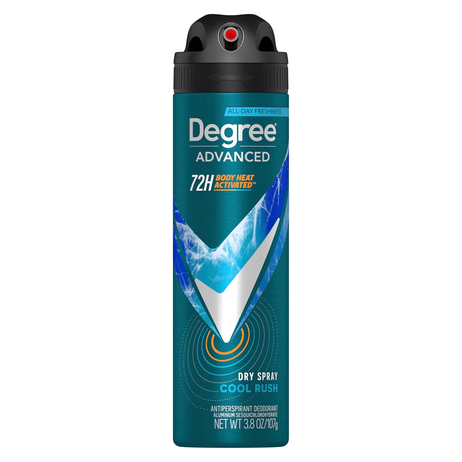 Degree Men Antiperspirant Deodorant Dry Spray Cool Rush 12 Count 72-Hour Sweat And Odor Protection Deodorant For Men With Body Heat Activated Technology 3.8 Oz