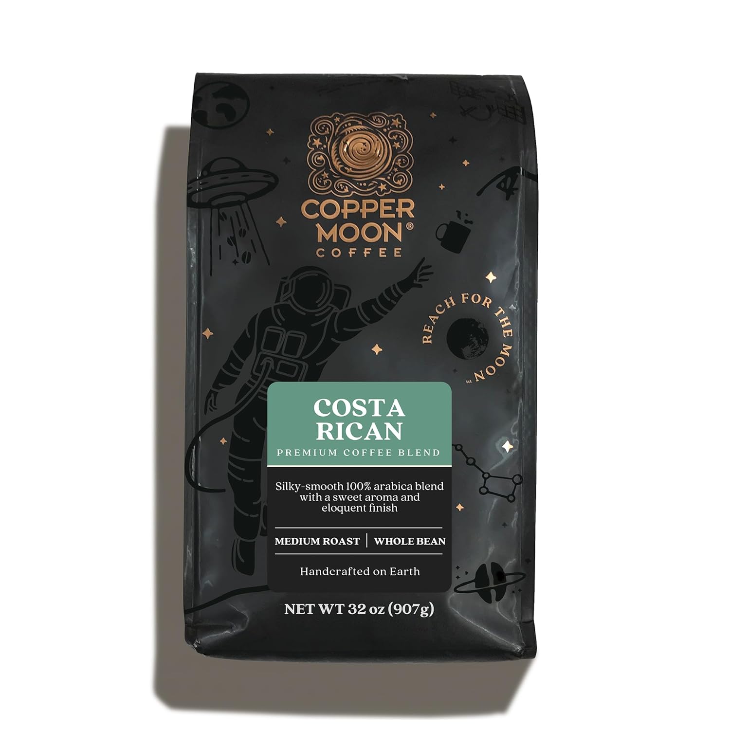 Copper Moon Medium Roast Whole Bean Coffee, Costa Rican Blend, 2 Lb