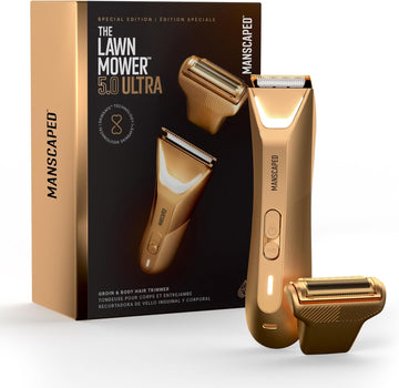 Manscaped® The Lawn Mower® 5.0 Ultra Men'S & Women'S Groin & Body Hair Trimmer – Dual-Head Skinsafe® Trimmer & Foil Blades, Waterproof Wet/Dry Groomer, Usb-C Rechargeable With Travel Case, White