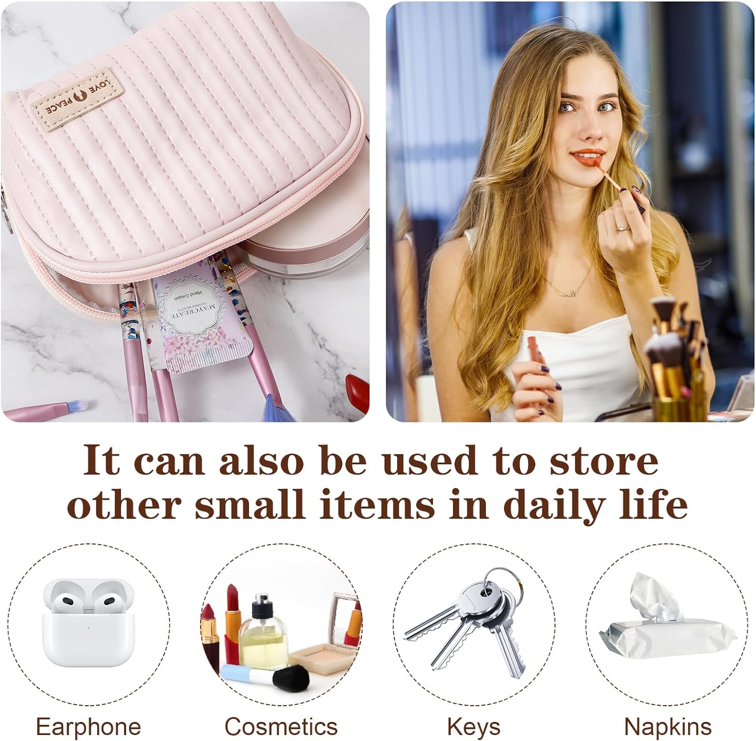 Sanitary Napkin Storage Bag, Period Holder Bag Portable Period Kit Sanitary Pad Storage Bag Pad Holder Period Pouch with Zipper Menstruation First Period Bag for Girls Women : Health & Household