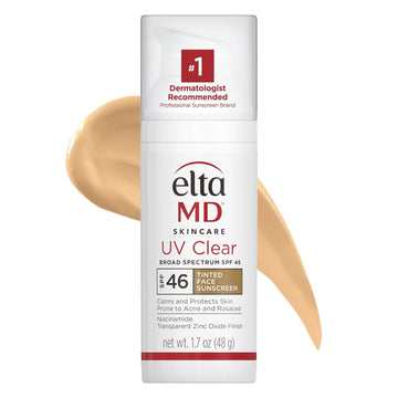 Eltamd Uv Clear Tinted Face Sunscreen, Spf 46 Oil- Free With Zinc Oxide, Dermatologist Recommended