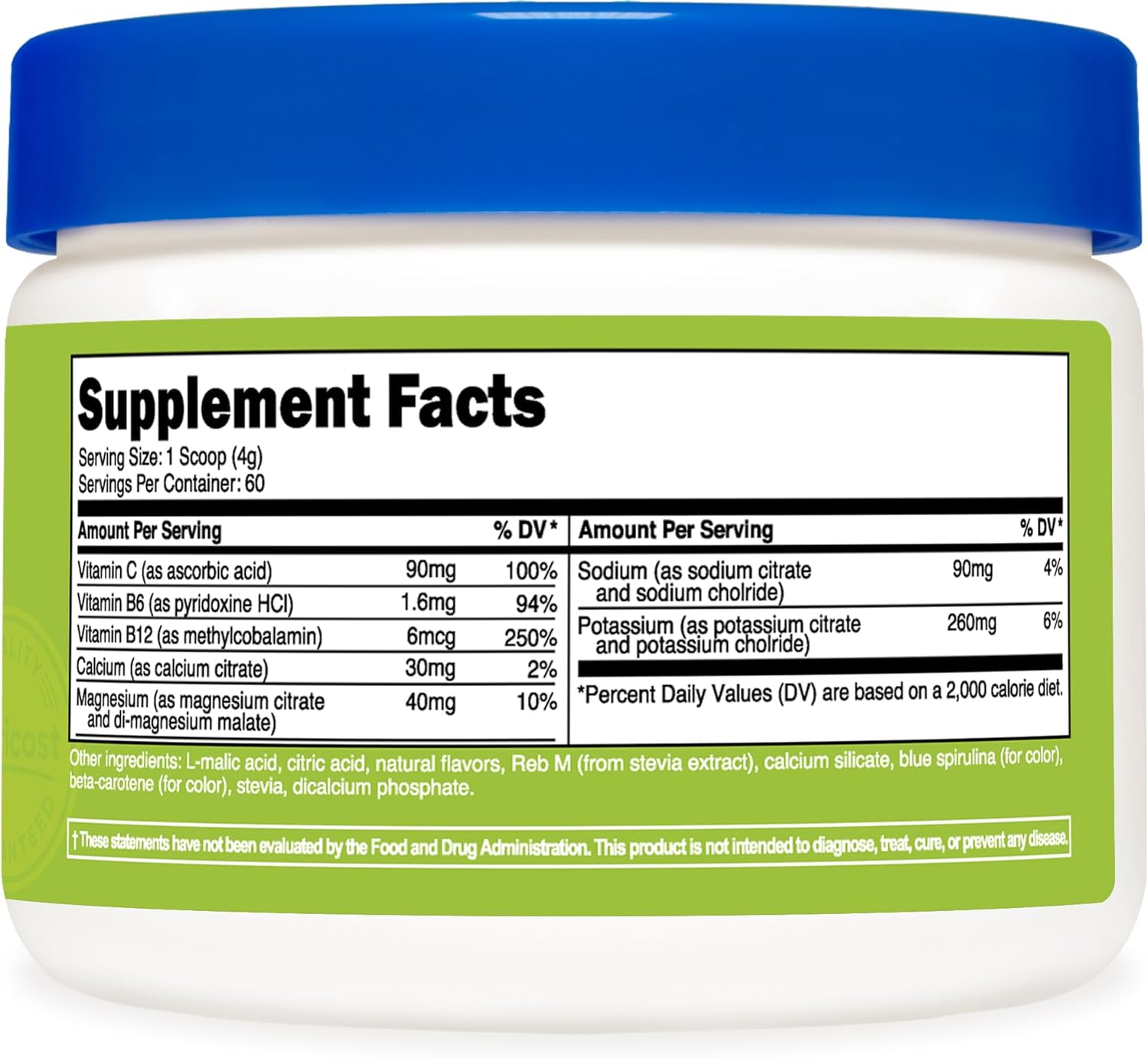 Nutricost Electrolyte Complex Drink Mix Powder (Green Apple, 60 Servings) - No Sugar Added, Sweetened with Stevia, New & Improved Formula with 7 Vitamins + Minerals for Ultimate Hydration : Health & Household