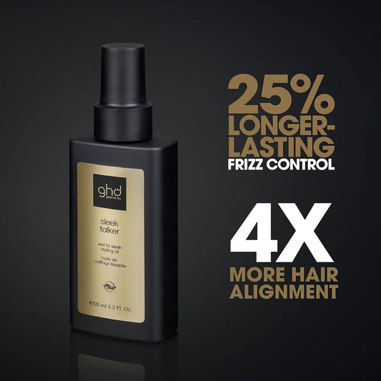 Ghd Sleek Talker - Wet To Sleek Styling Oil, Smoothing And Softening Hair Oil With Heat Protection, Formulated With Nourishing Argan Oil, Non-Greasy And Lightweight