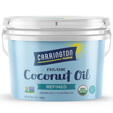 Carrington Farms Organic Refined Coconut Oil, Gluten Free, Non-Gmo Verified, 1 Gallon