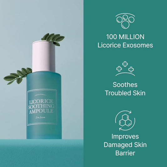 I'M From Licorice Soothing Ampoule, 73% Korean Licorice, Exosome, Non-Comedogenic 1.01 Fl Oz