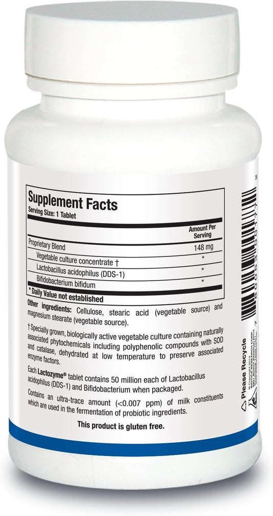 Biotics Research Lactozyme Probiotic, Gi Support, Lactobacillus Acidophilus Dds 1, Bifidobacterium Bifidum, Healthy Gut Flora, Supports Digestive System, Promotes Microbial Balance. 180 Tablets