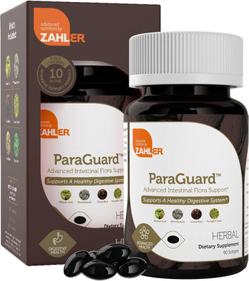 Zahler - Paraguard Cleanse Softgel Capsules - Gut Health Detox Supplement - Formula Has Wormwood, Garlic Bulb, Pumpkin Seed, Clove & More - Natural Cleanse Detox For Humans - Certified Kosher (90)