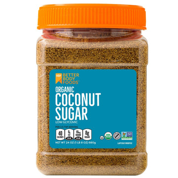 Betterbody Foods Organic Coconut Sugar, Gluten-Free, Non-Gmo, Low Glycemic Sugar Substitute, 3.5 Lbs, 56 Ounces