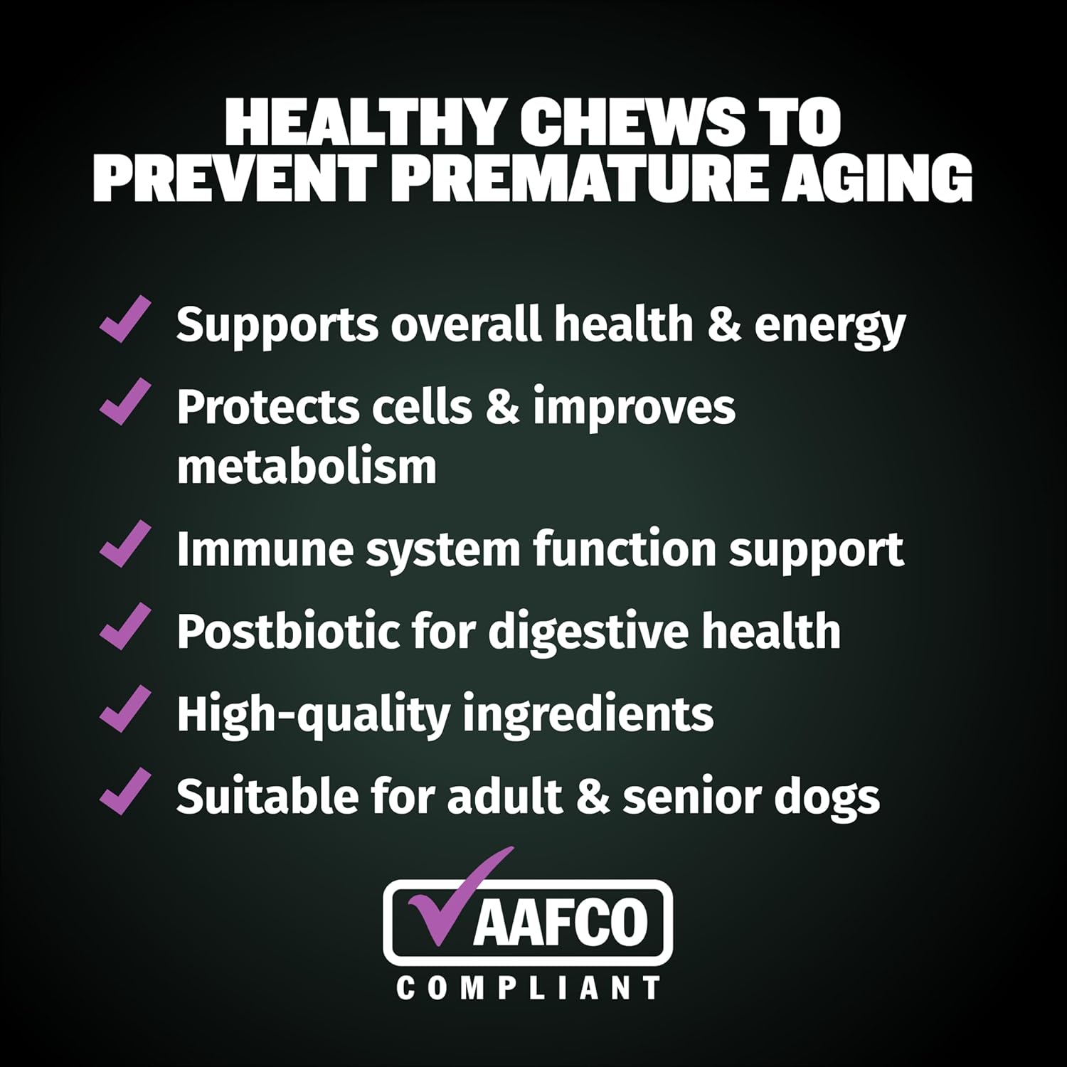 Bully Max 2-in-1 Anti-Aging Multivitamin Chews - Senior Dog Food Supplement for Vitality, Immunity, Joint Support with Postbiotics - Adult Dog Vitamins for Small & Large Breeds - 75 Tasty Soft Chews : Pet Supplies