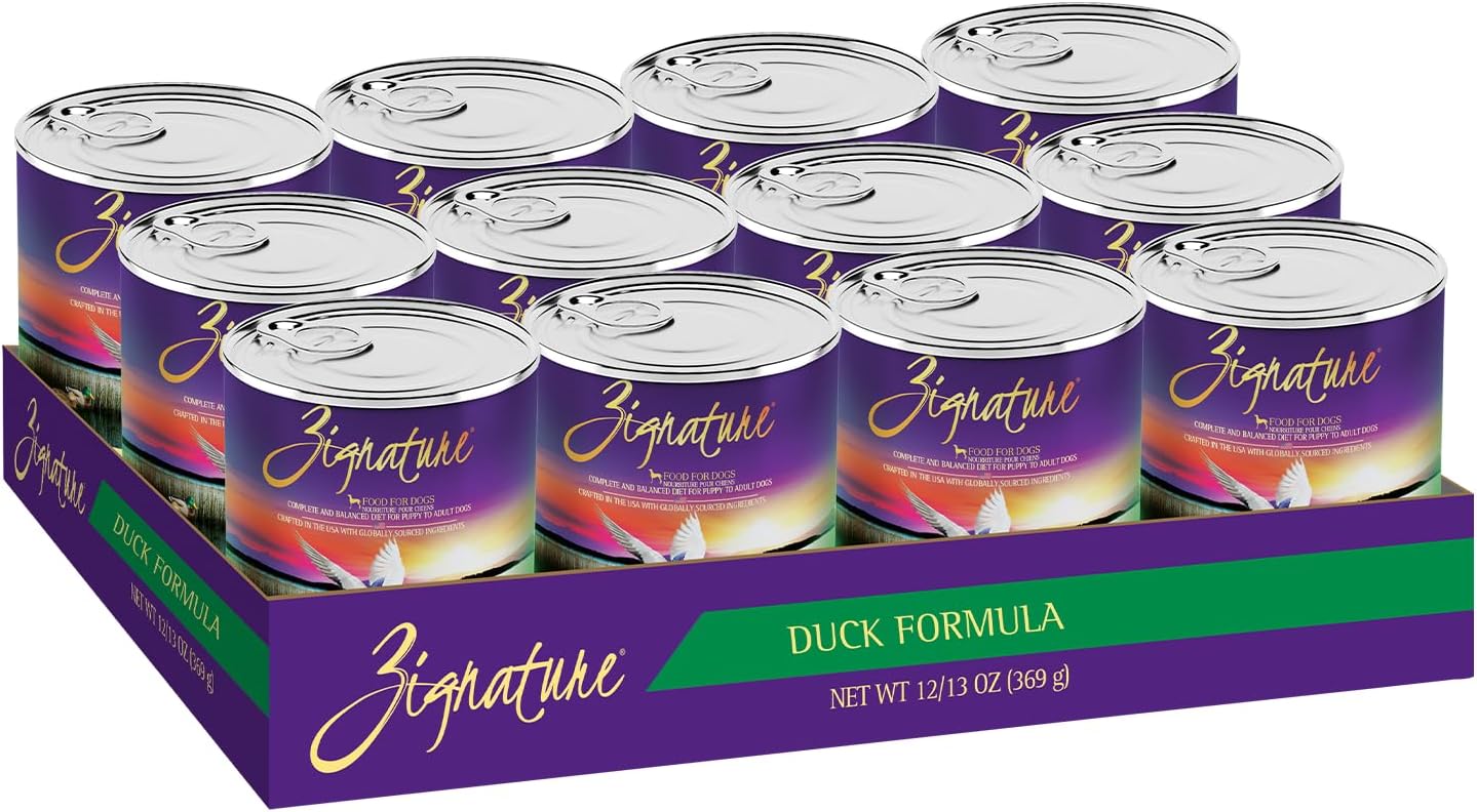 Zignature Duck Formula Wet Canned Dog Food 13Oz, Case Of 12