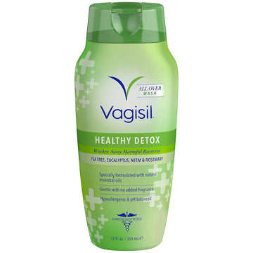 Vagisil Feminine Wash for Intimate Area Hygiene, Healthy Detox, All Over Body Wash for Women, Gynecologist Tested, Hypoallergenic and pH Balanced, 12 Fl Oz (Pack of 1)