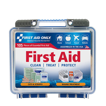 First Aid Only On-The-Go Emergency First Aid Kit For Home, Work, And Travel, 105 Pieces