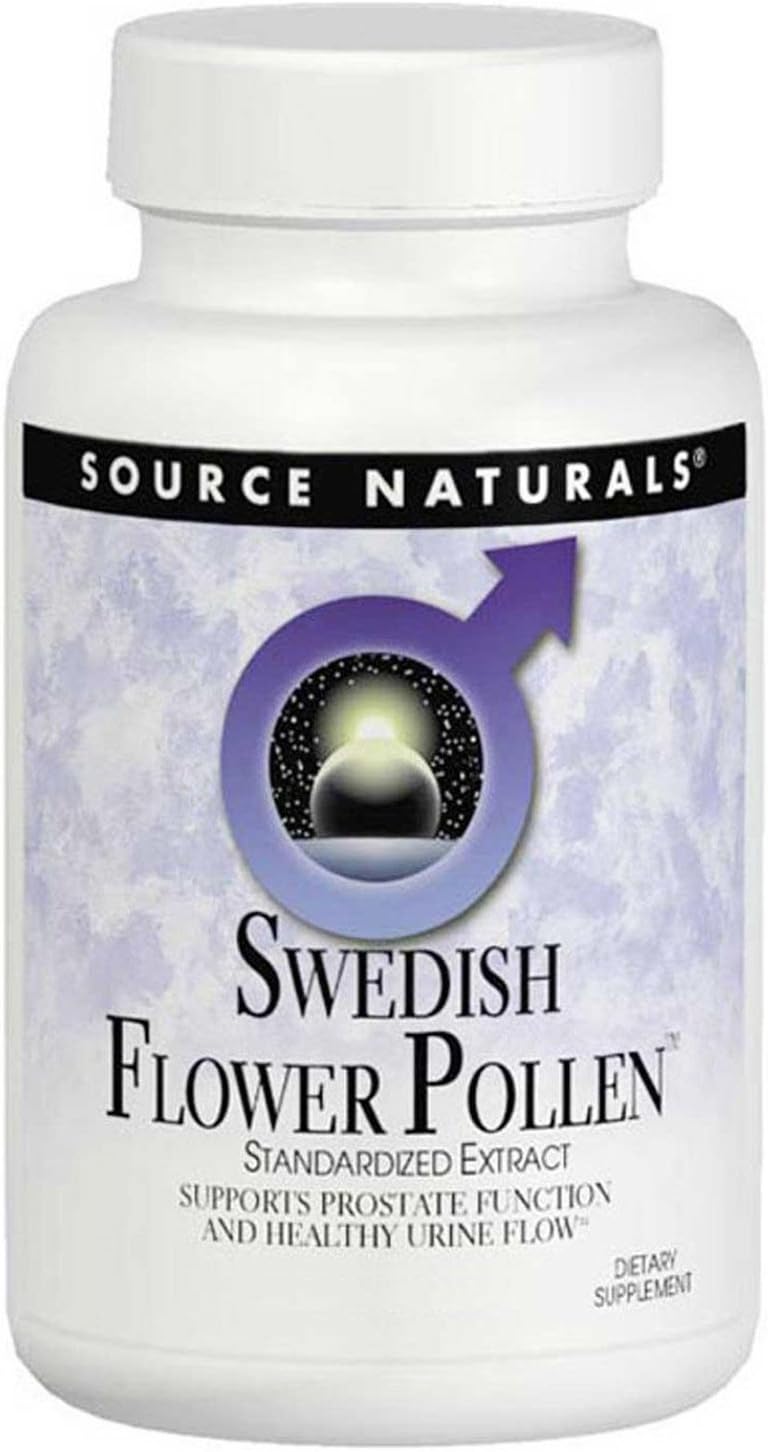 Source Naturals Swedish Flower Pollen Extract Supplement, Supports Prostate Function And Healthy Urine Flow - 45 Tablets