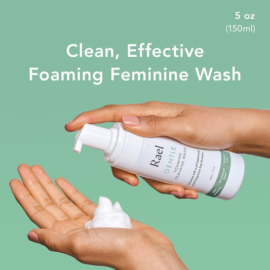 Rael Bundle - Foaming Feminine Cleansing Wash & Flushable Feminine Wipes Bundle - pH-Balanced, Artificial Fragrances Free, All Skin Types (Total 10 Oz, 20 Count)