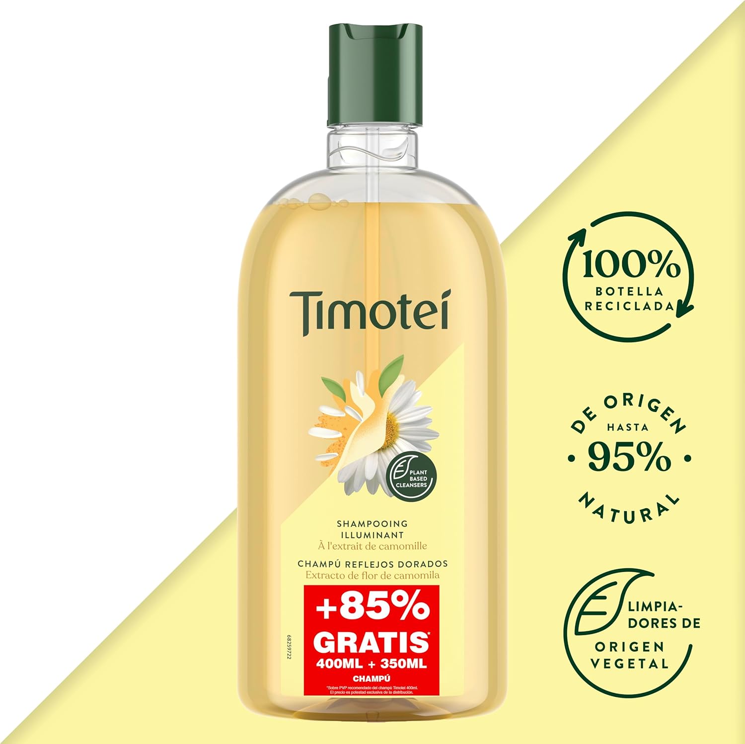 Timotei Shampoo Chp 400+350 Camomila, White, 750 Ml (400+350)