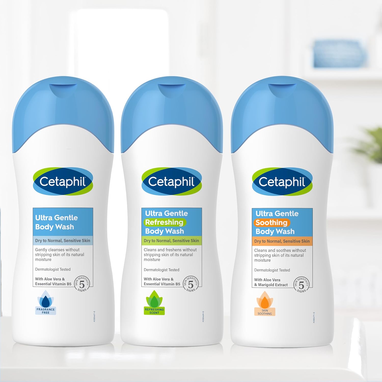 Cetaphil Ultra Gentle Refreshing Body Wash, Refreshing Scent For Dry to Normal, Sensitive Skin, 16.9oz Pack of 3, with Aloe Vera, Calendula, Vitamin B5, Hypoallergenic, Dermatologist Tested : Beauty & Personal Care