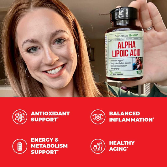 Alpha Lipoic Acid - ALA Nerve Support Supplement 650mg for Inflammation, Energy, Metabolism, Antioxidant & Aging Support. High Potency Alpha-Lipoic Acid - Vegan, Non-GMO. Made in the USA. 60 Capsules