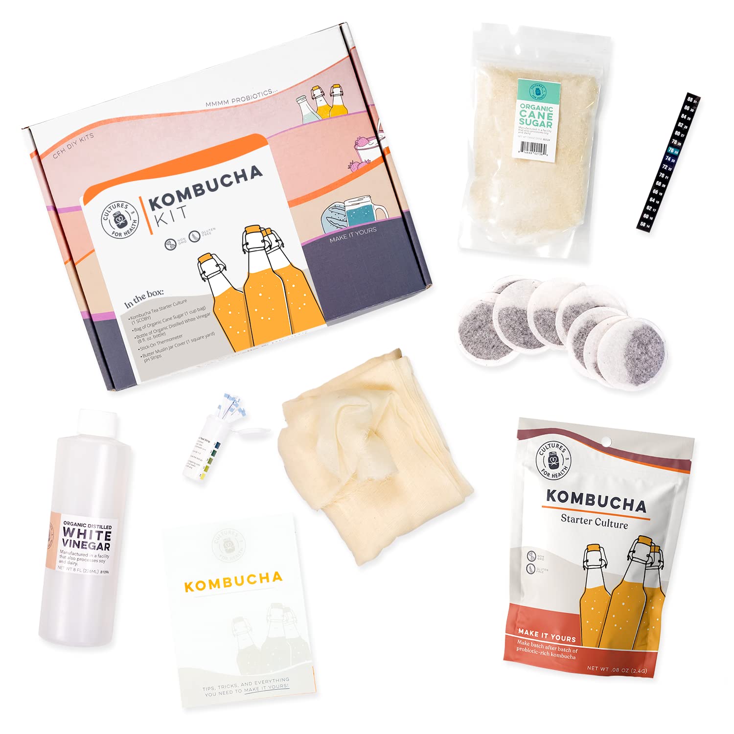 Cultures for Health Kombucha Starter Kit | Brew Your Own Kombucha at Home | Essential Home Brewing Kit | Scoby Kombucha Starter with Easy to Follow Instructions