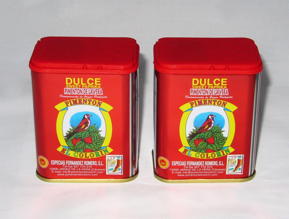 Sweet Smoked Spanish Paprika (2X125G Tins Pack) Pimenton El Colorin