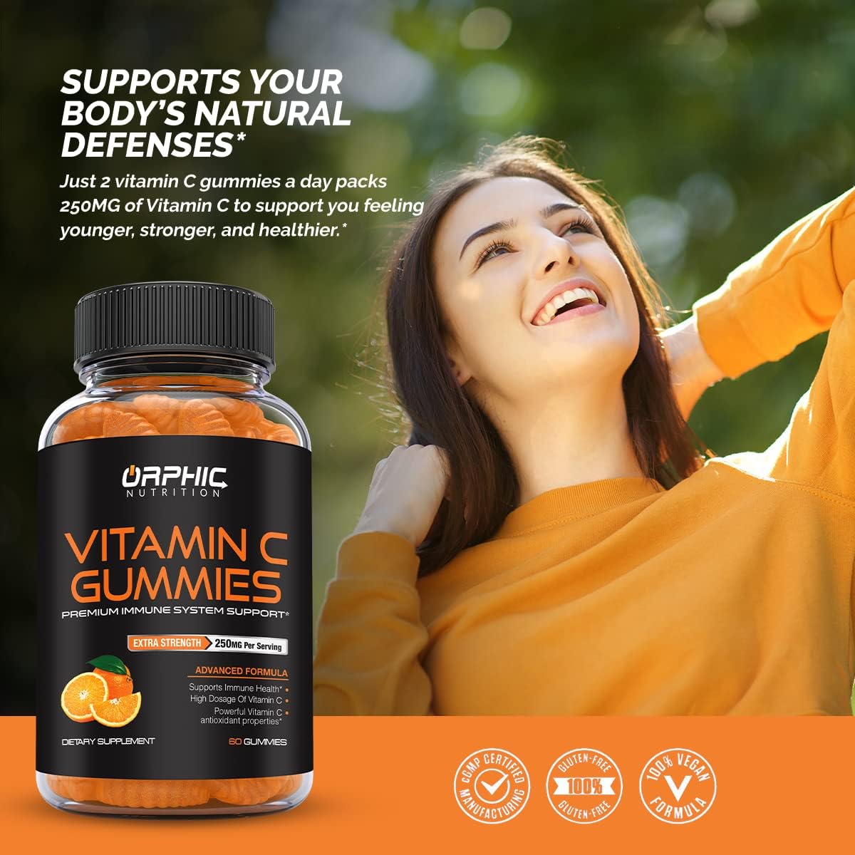 Vitamin C Gummies For Daily Immune Support* - Extra Strength 250mg Vitamin C Supplement Made up of Vitamin C Antioxidants For Adults & Kids* -? For Immune System Support* - 60 Gummies : Health & Household