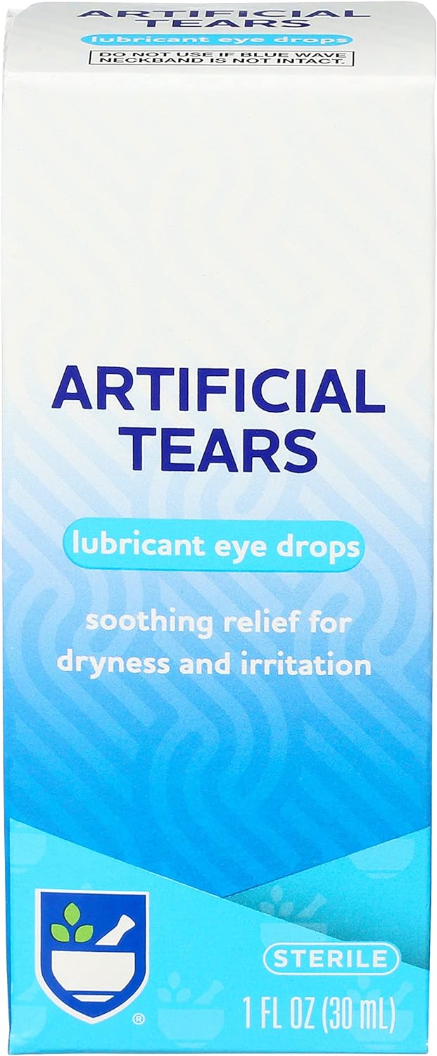 Rite Aid Artificial Tears, Polyethylene Glycol Lubricant Eye Drops - 1 oz | Eye Lubricant Drops for Dry Eyes | Dry Eye Formula | Eye Care for Age-Related Dry Eyes | Replenishes Tears & Refreshes Eyes