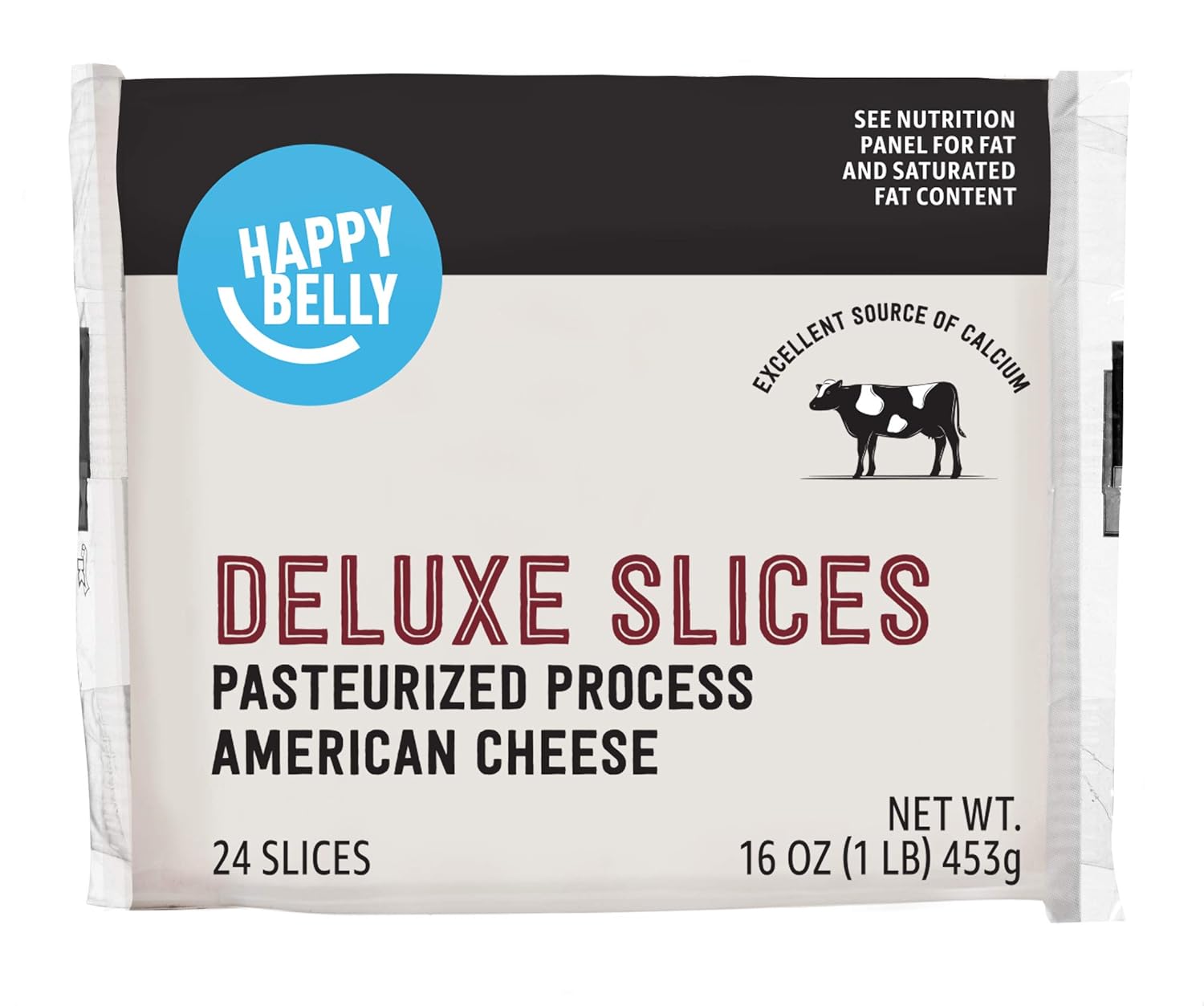 Amazon Brand - Happy Belly Deluxe American Cheese, 24 Slices, 16 Ounce (Pack Of 1)