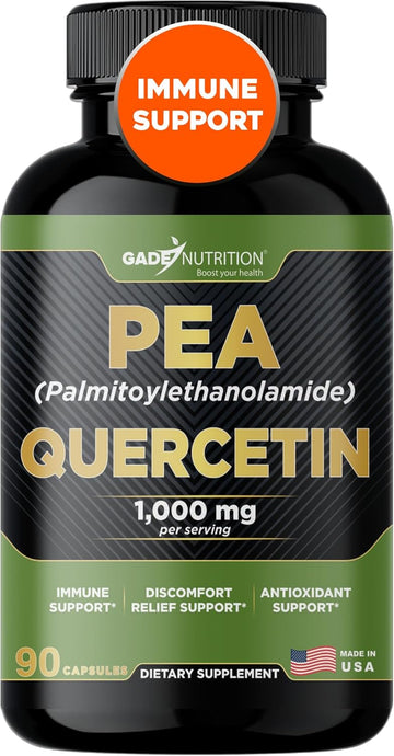 Gade Nutrition Palmitoylethanolamide Pea Supplement 800 Mg With Quercetin 200 Mg | Micronized Pea 99% Highly Purified And 95% Quercetin Bioavailable | Made In Usa | Supplement For Men And Women