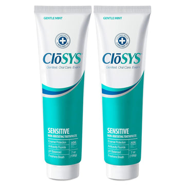 CloSYS Fluoride Toothpaste, 7 Ounce (2 Pack), Gentle Mint, Whitening, Enamel Protection, Sulfate Free, 7 Ounce (Pack of 2)