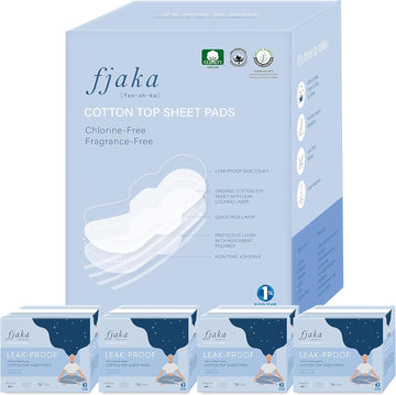 FJAKA USA [fee-ah-ka] Feminine Care Organic Cotton Cover Pads - Ultra Thin Sanitary Napkin Pads Heavy Absorbency, Unscented with Pad Wings for Women
