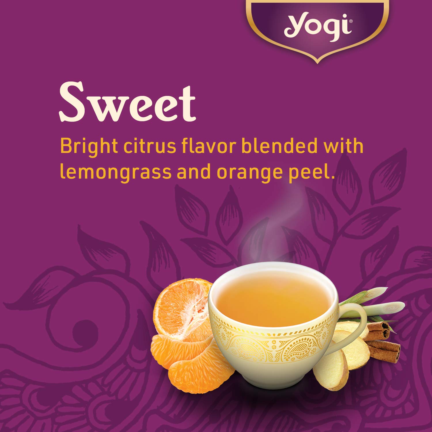 Yogi Tea Sweet Clementine Stress Support Tea - 16 Tea Bags Per Pack (4 Packs) - Stress Support Herbal Tea - Calming Adaptogen Tea - Includes Ashwagandha Root, Lemongrass, Cinnamon Bark & More