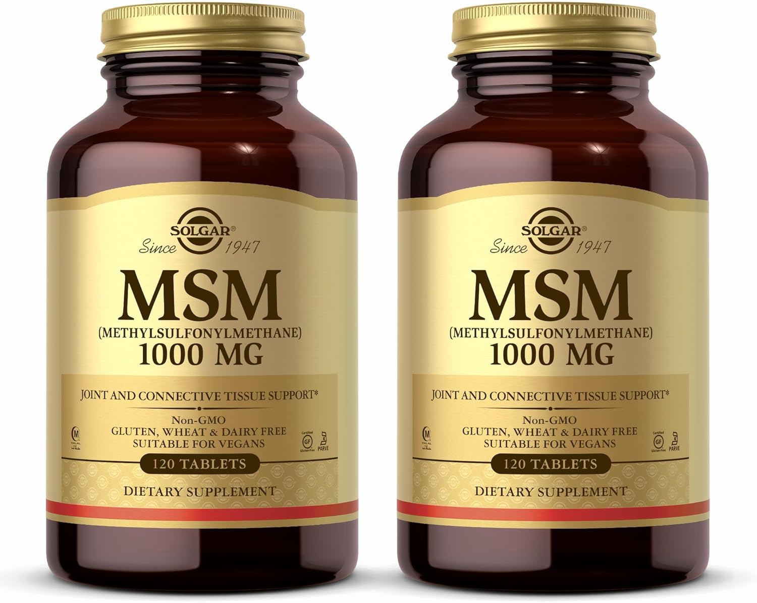 Solgar Msm 1000 Mg - 120 Tablets, Pack Of 2 - Supports Joints & Connec