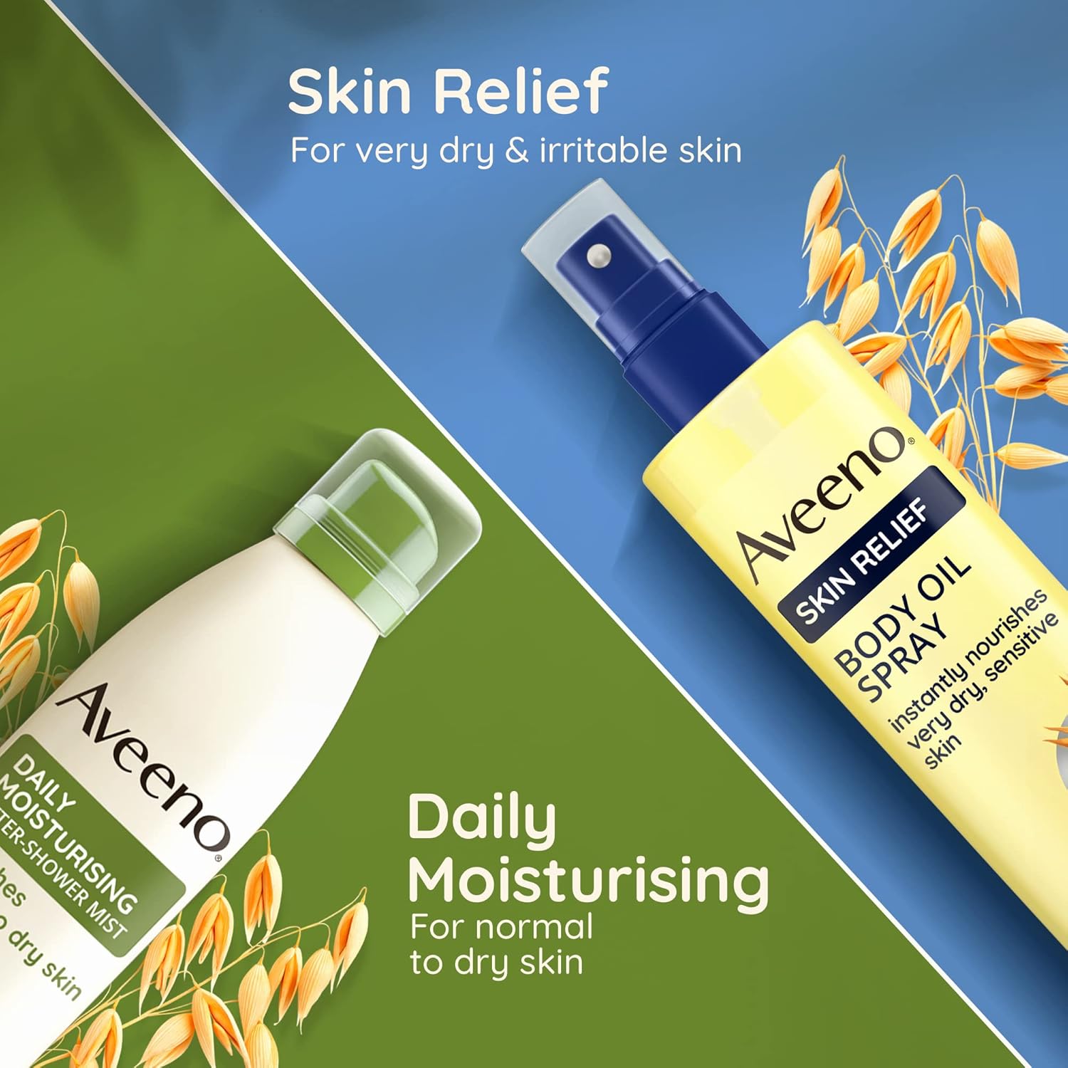 Aveeno Daily Moisturising After-Shower Mist, Formulated With Oats, Suitable For Sensitive Skin, Non-Greasy Fast Absorbing Spray, Locks In Moisture 48h, 200ml (Pack of 2) : Amazon.co.uk: Beauty