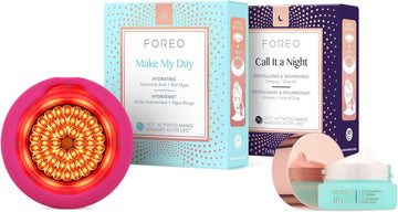 Foreo Led To Lovely Ufo 3 Led Set - Face Mask Skincare Device + 14 Ufo Activated Masks + Iris C-Concentrated Brightening Eye Cream,15 Ml - Face Moisturiser - Full Spectrum Led, Nir & Red Light Therapy