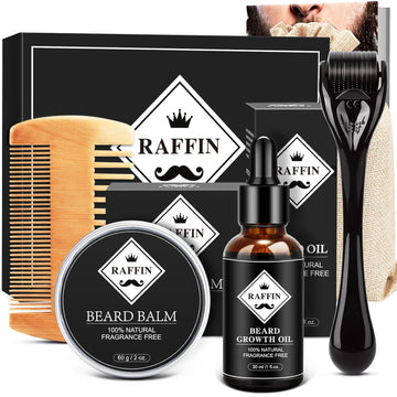 Mens Gifts - Beard Kit With Oil, Balm, Brush, Comb, Scissors, E-Book, Outfits Men'S Grooming Routine, Anniversary & Birthday Gifts For Men, Him, Husband, Boyfriend, Son, Male Friend, Brother, Dad