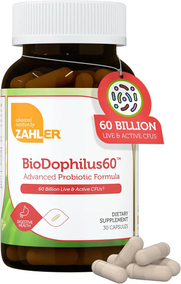 Zahler Biodophilus, 60 Billion Live Cultures Per Serving, Supports Digestive Health,Certified Kosher, 30 Capsules