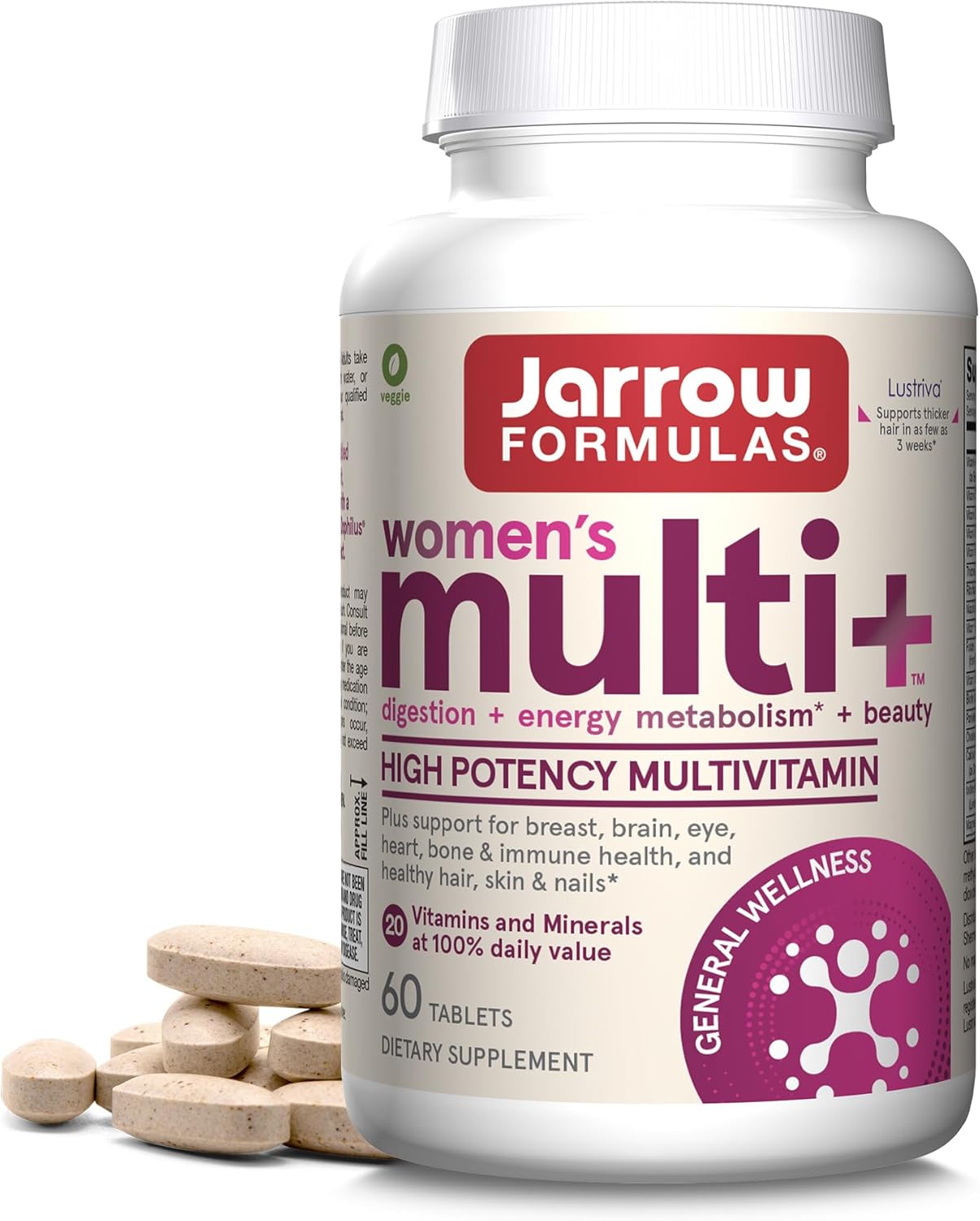 Jarrow Formulas Women'S Multi+, Women'S Multivitamins, 60 Tablets, 30 Day Supply