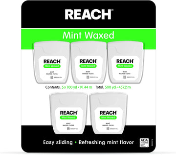 Johnson & Johnson Reach Mint Waxed Dental Floss, 5 Count