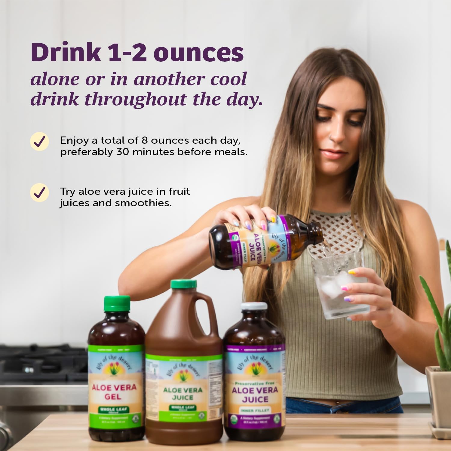 Lily Of The Desert Preservative Free Whole Leaf Juice - 32 Fl. Oz. (946 Ml)