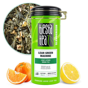 Tiesta Tea - Lean Green Machine, Light Citrus Green Tea, Premuim Loose Leaf Tea Blend, Medium Caffeinated Green Tea, 50 Cups - 4 Ounce Refillable Tin