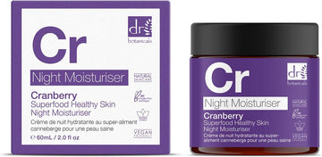 Dr Botanicals Superfood Night Moisturiser 60Ml | Infused With Cranberry & Juniper For Deep Moisturising, Skin Cooling, Brightening & Firmer Skin