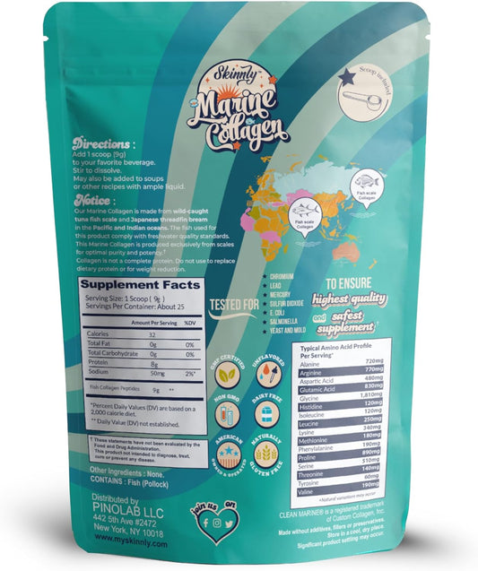 Pure Wild-Caught Marine Collagen Protein Peptides Powder Supplement For Skin Hair Nail Joint - Hydrolyzed Collagen