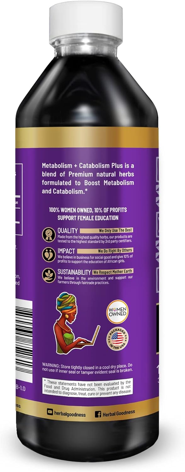 Herbal Goodness Metabolism and Catabolism Liquid Extract - Vitality - 12oz Liquid Extract - 23 Servings : Health & Household