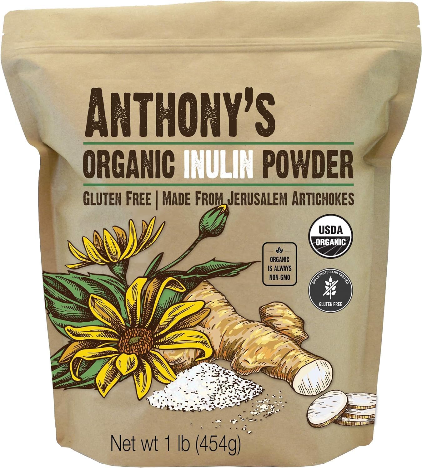 Anthony's Organic Inulin Powder (1 Pound)